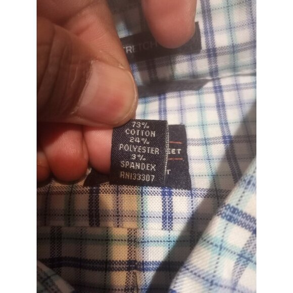 New DOCKERS Battery Street NWT Blue Cotton Poly Spandex 15-15.5 32-33 (M) Shirt - Picture 12 of 14